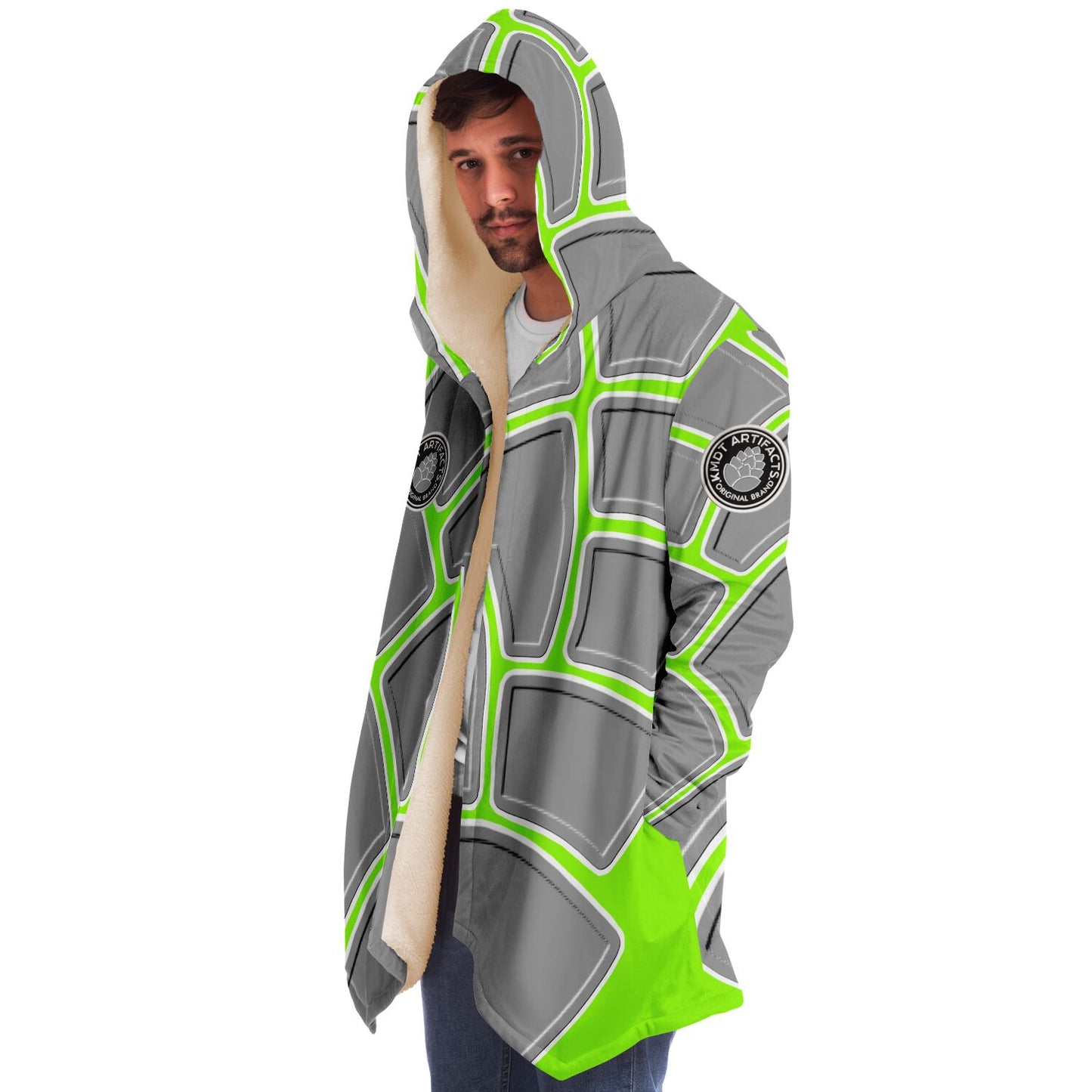 Microfleece Cloak - AOP Lime Cone