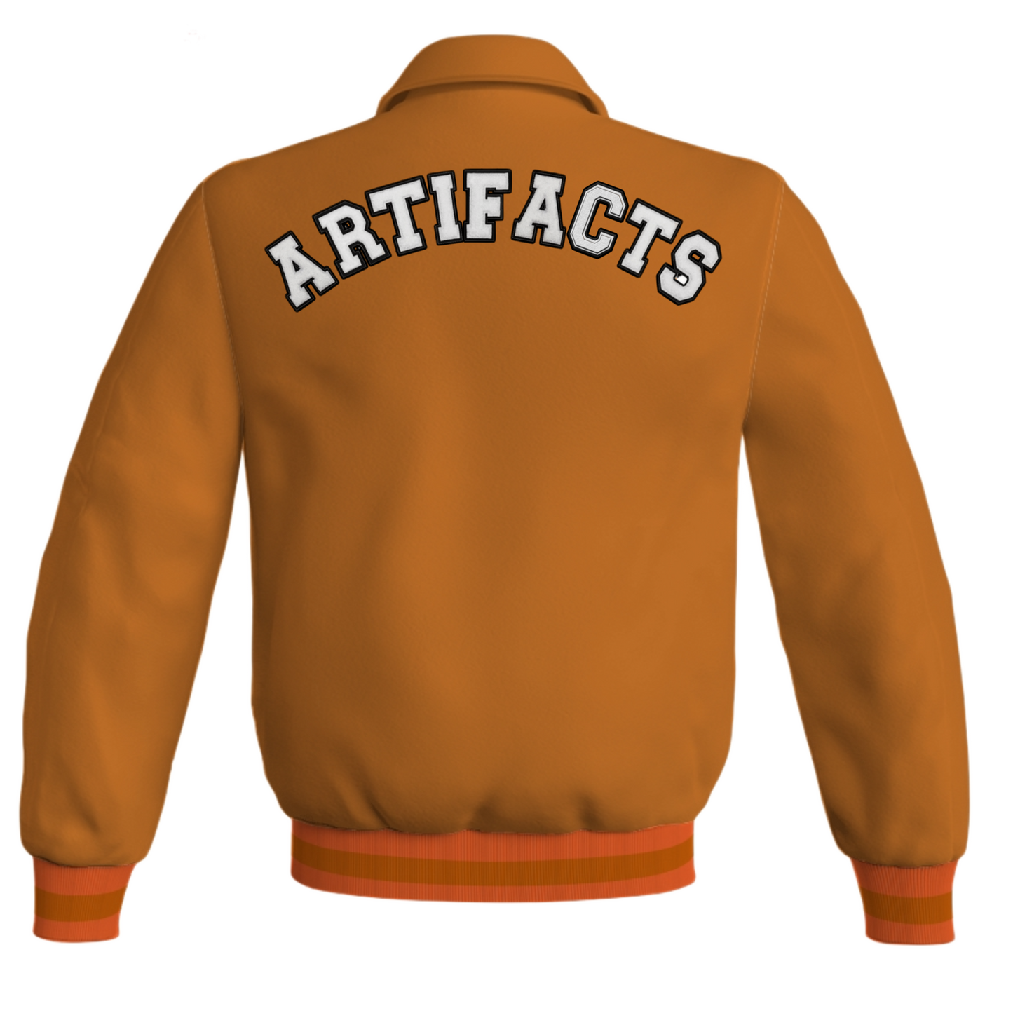 A letterman Retro Leather Texas Orange