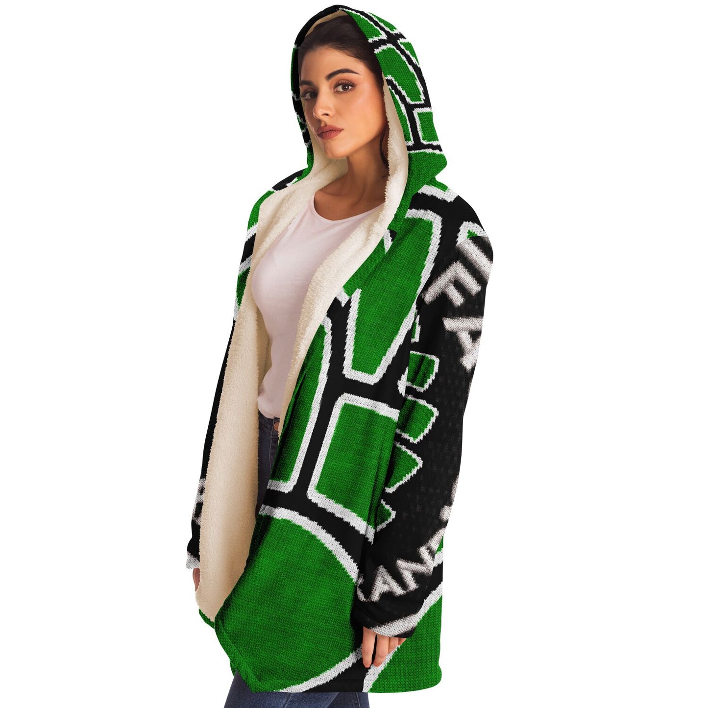 Microfleece Cloak - AOP Green Cone