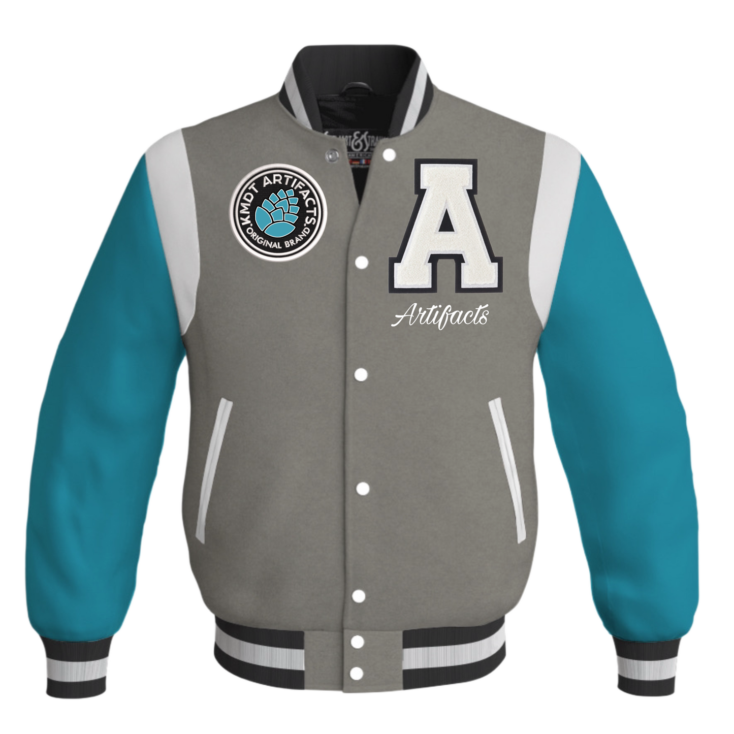 Big Cone Letterman Teal/blk/gry