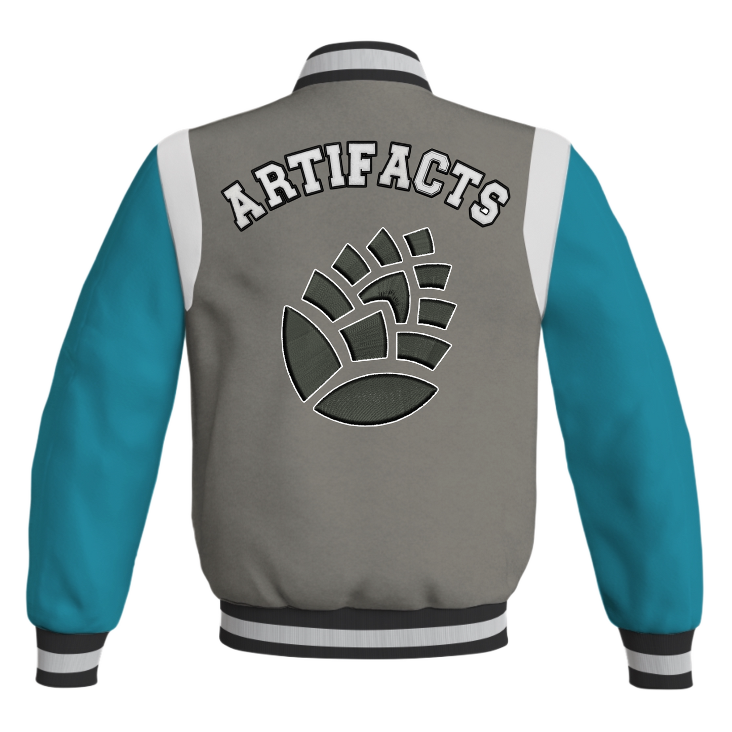 Big Cone Letterman Teal/blk/gry