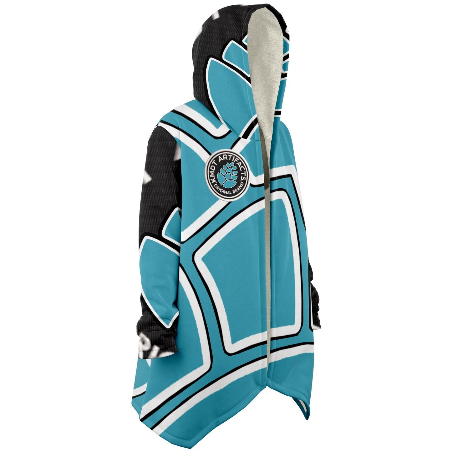 Microfleece Cloak - AOP teal cone