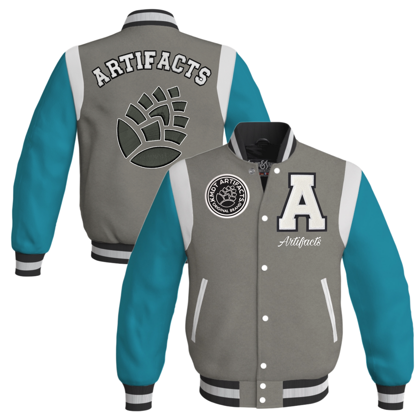 Big Cone Letterman Teal/blk/gry