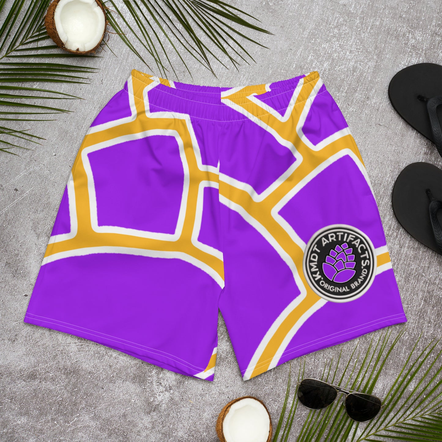 Pine Cone AO Purple/Gold Men's Recycled Athletic Shorts