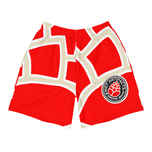 Pine Cone AO Red/Tan Men's Recycled Athletic Shorts