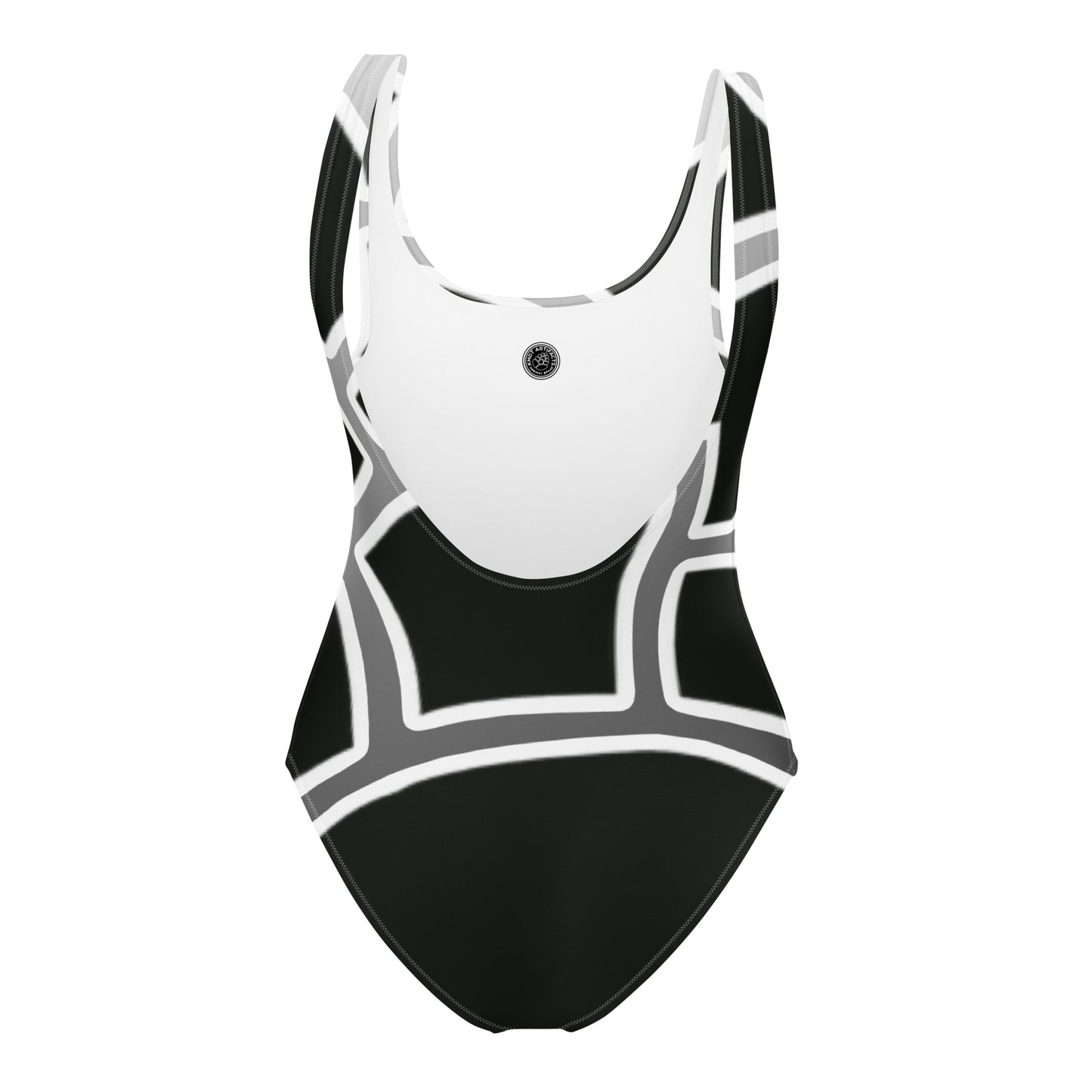 Pine Cone All Over Black/White One-Piece Swimsuit