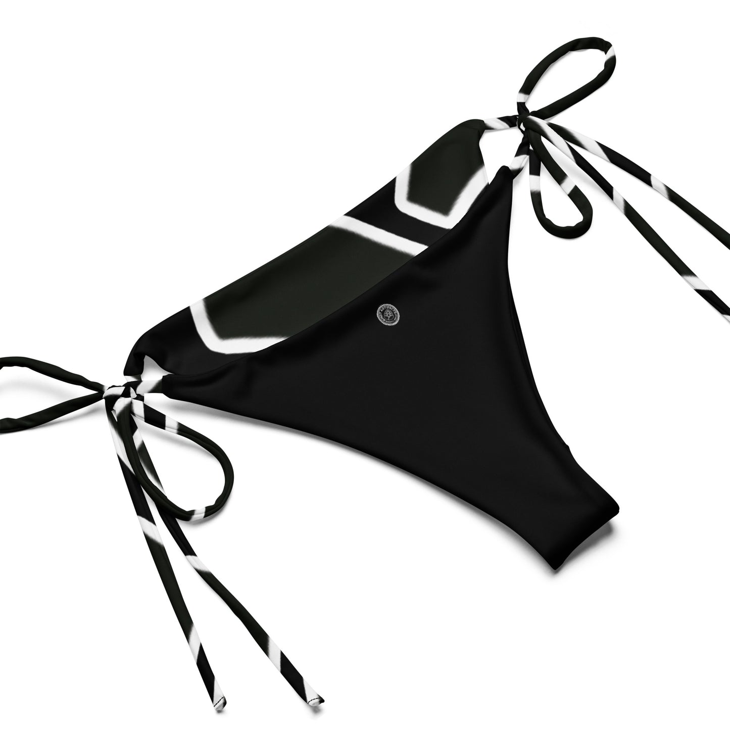 Pine Cone Black/White All-over print recycled string bikini