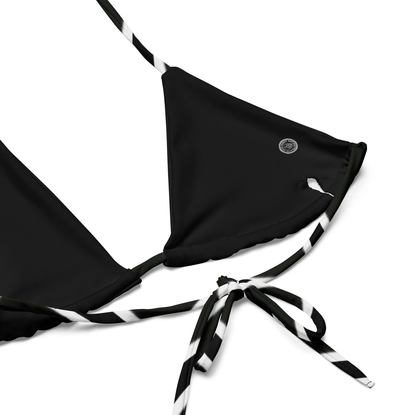 Pine Cone Black/White All-over print recycled string bikini