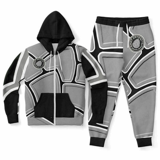 BlkGry Cone Athletic Ziphoodie & Jogger - AOP