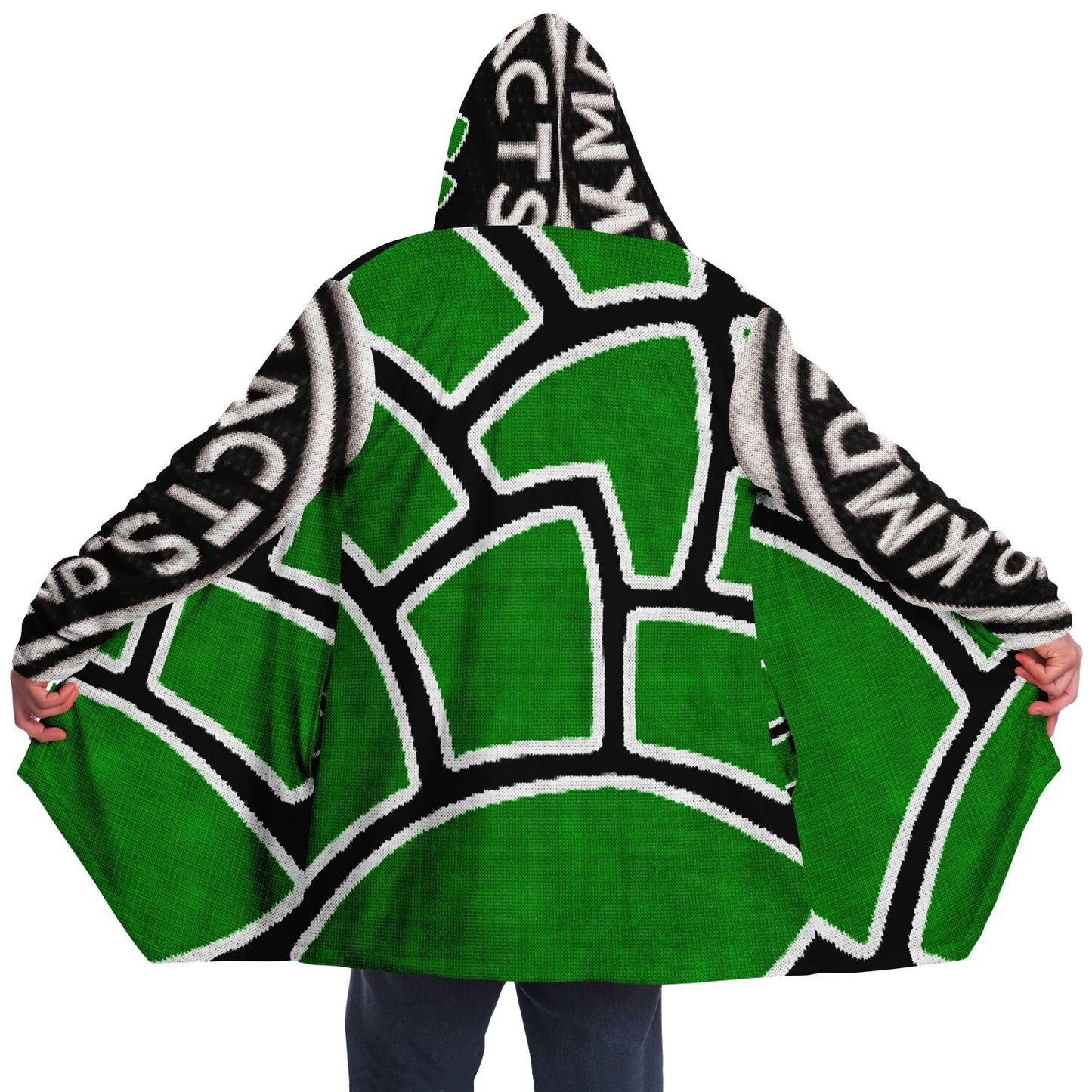 Microfleece Cloak - AOP Green Cone