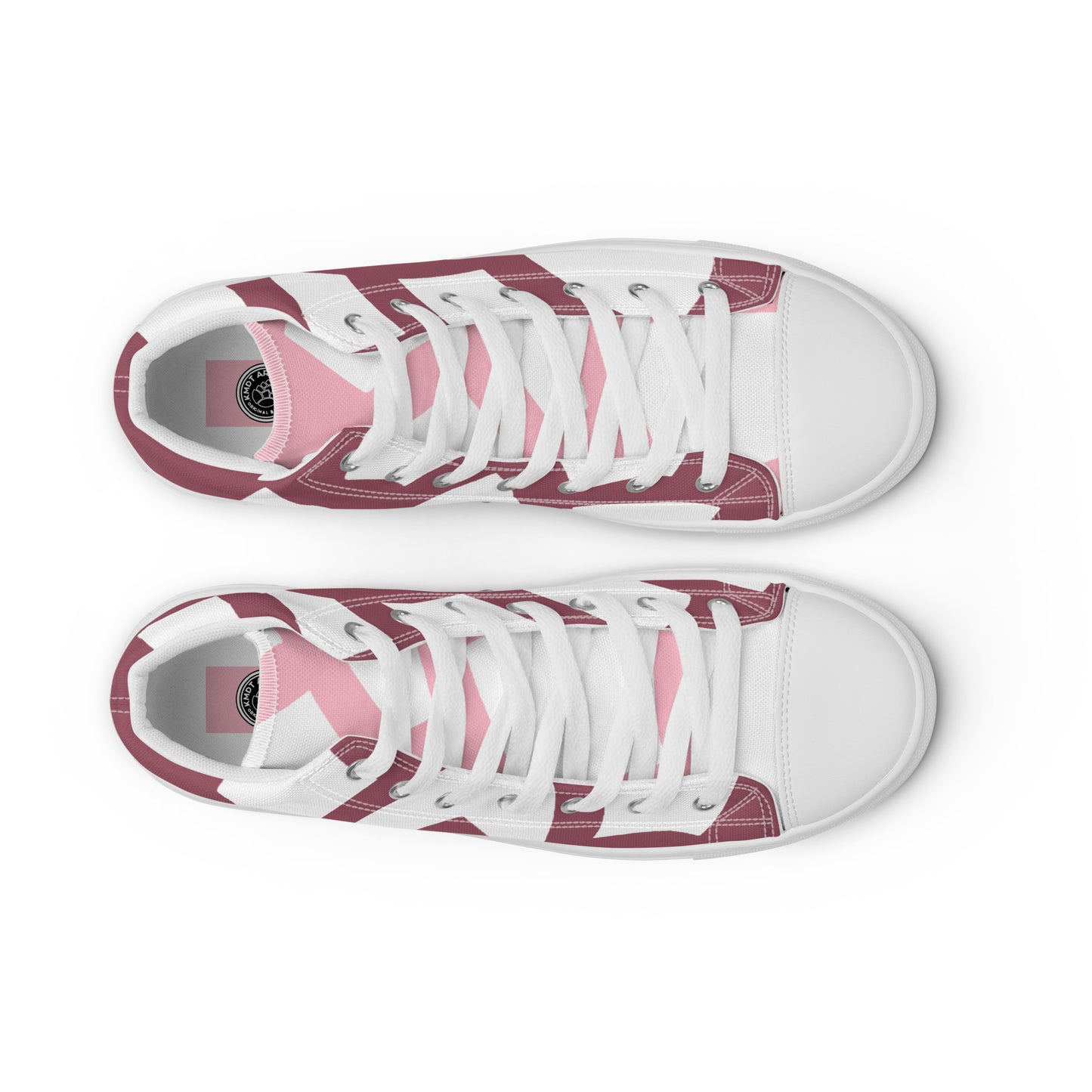 (L) pink Cone Women’s high top canvas shoes