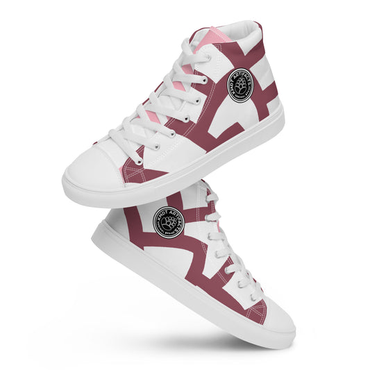 (L) pink Cone Women’s high top canvas shoes