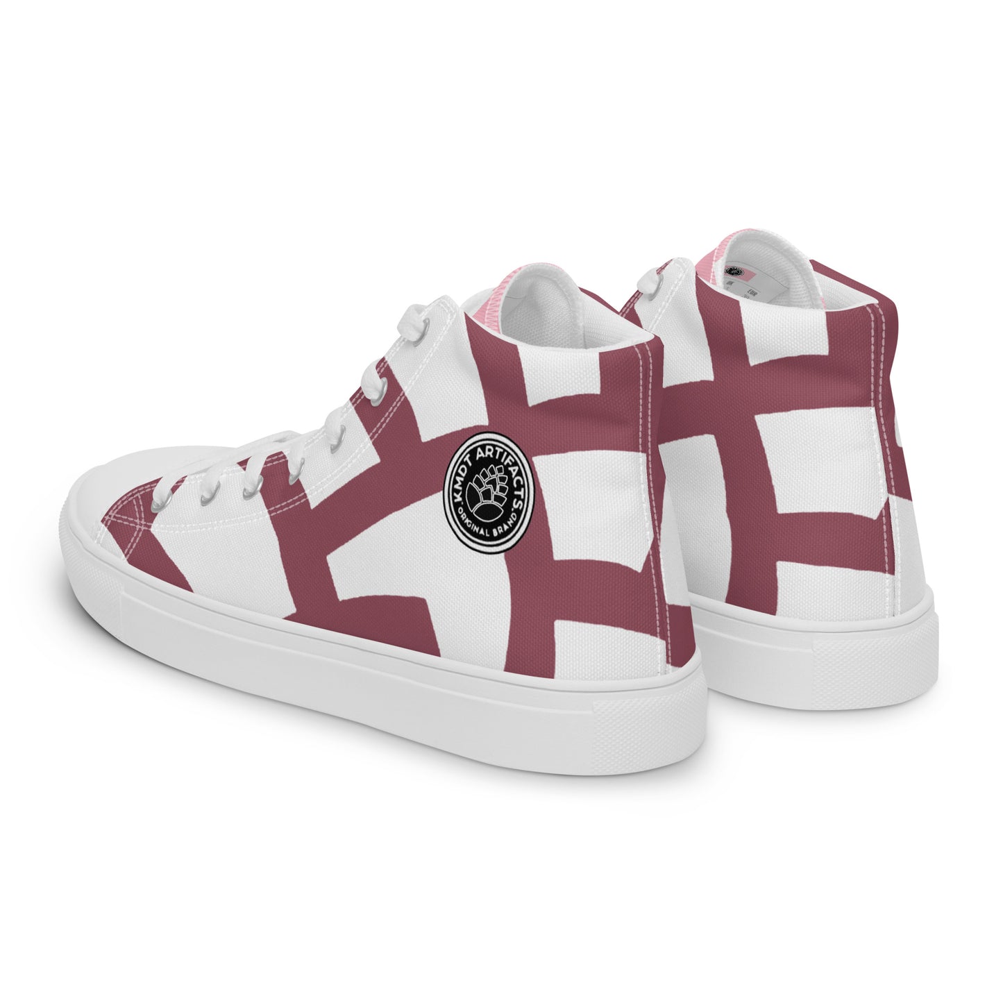 (L) pink Cone Women’s high top canvas shoes