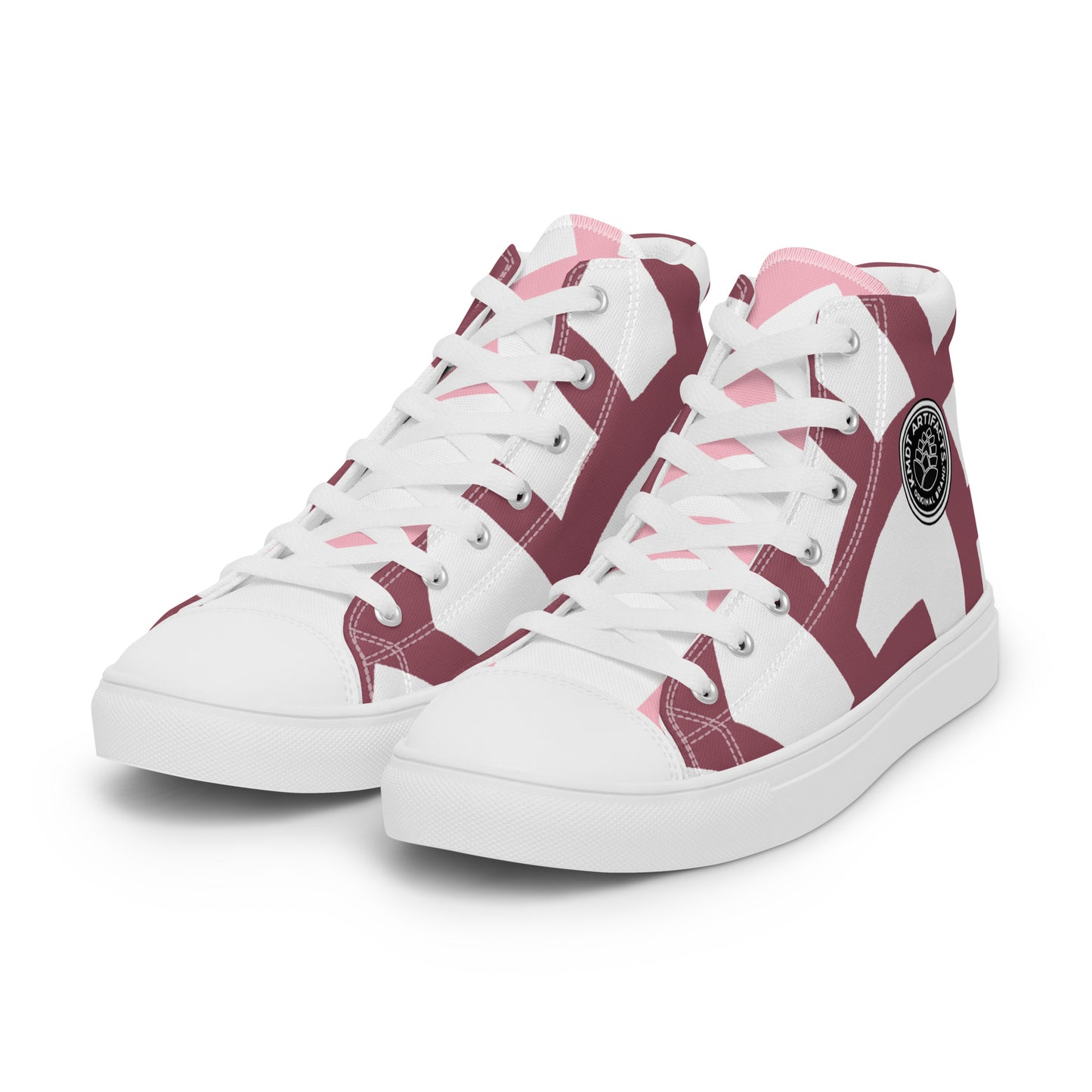 (L) pink Cone Women’s high top canvas shoes