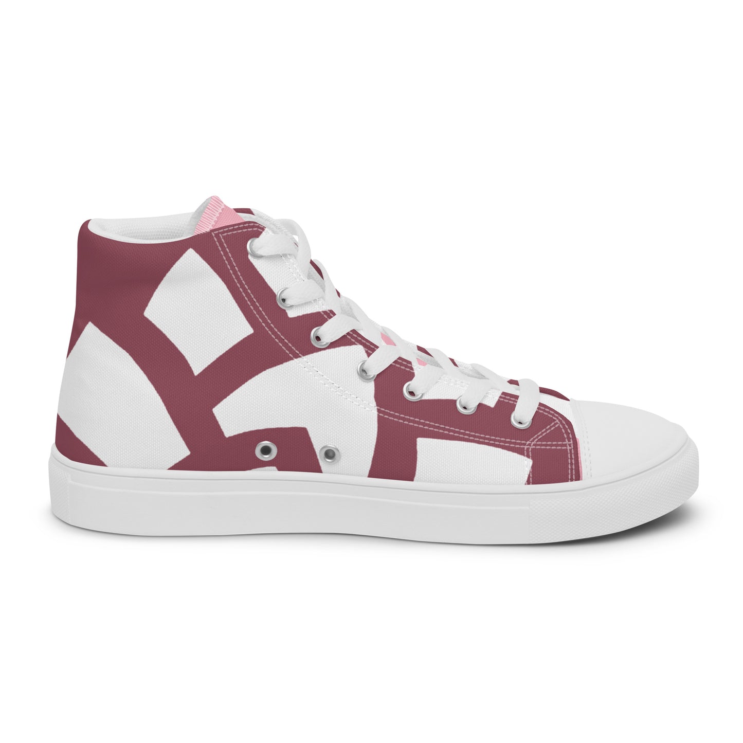 (L) pink Cone Women’s high top canvas shoes