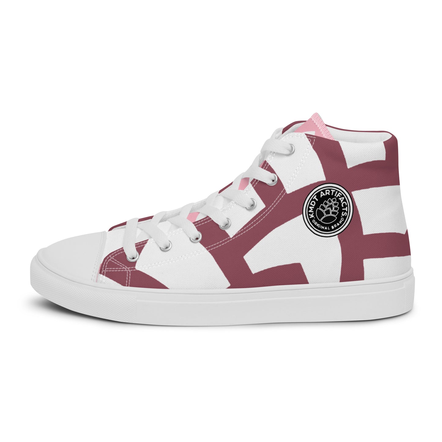 (L) pink Cone Women’s high top canvas shoes