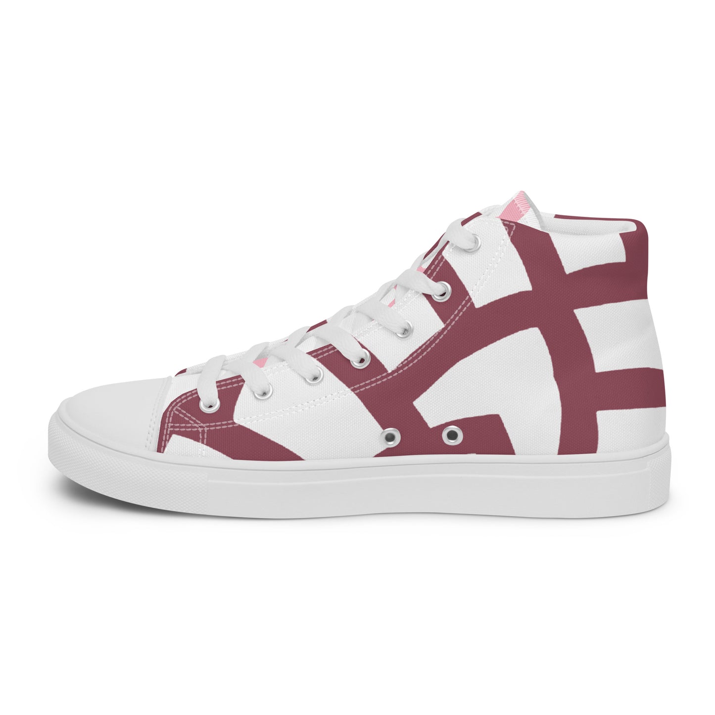 (L) pink Cone Women’s high top canvas shoes