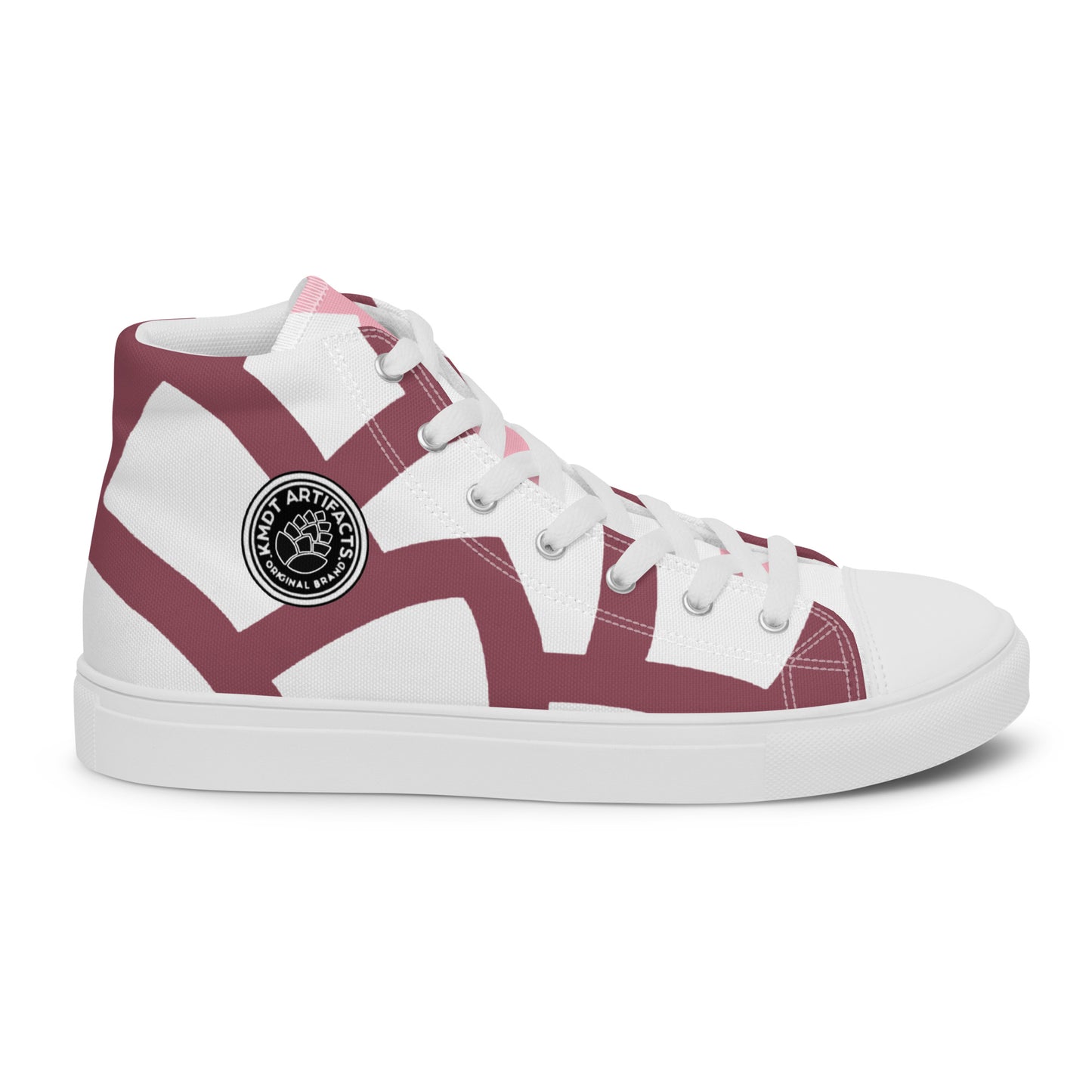 (L) pink Cone Women’s high top canvas shoes