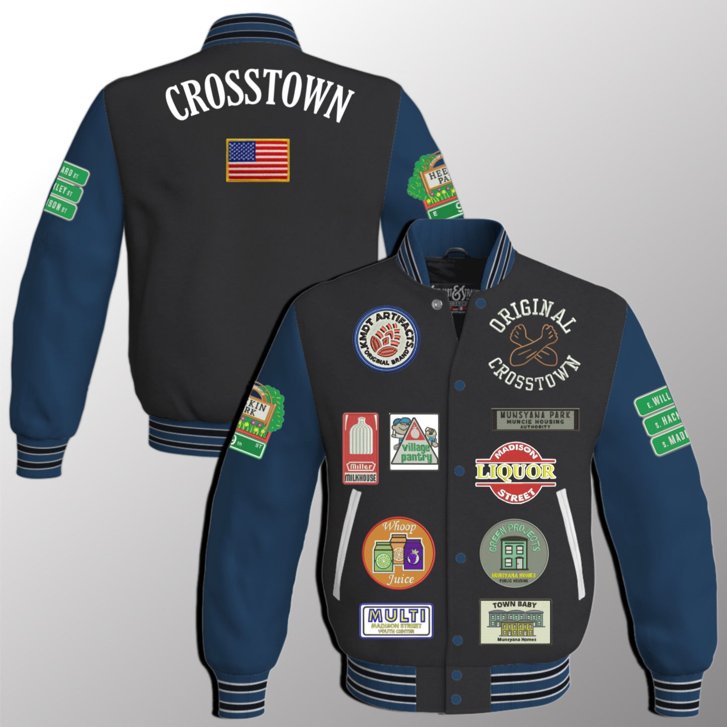 Original Crosstown Letterman Navy