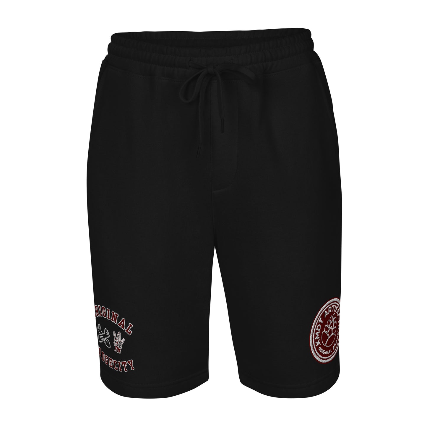 Dodge City maroon Men's fleece shorts