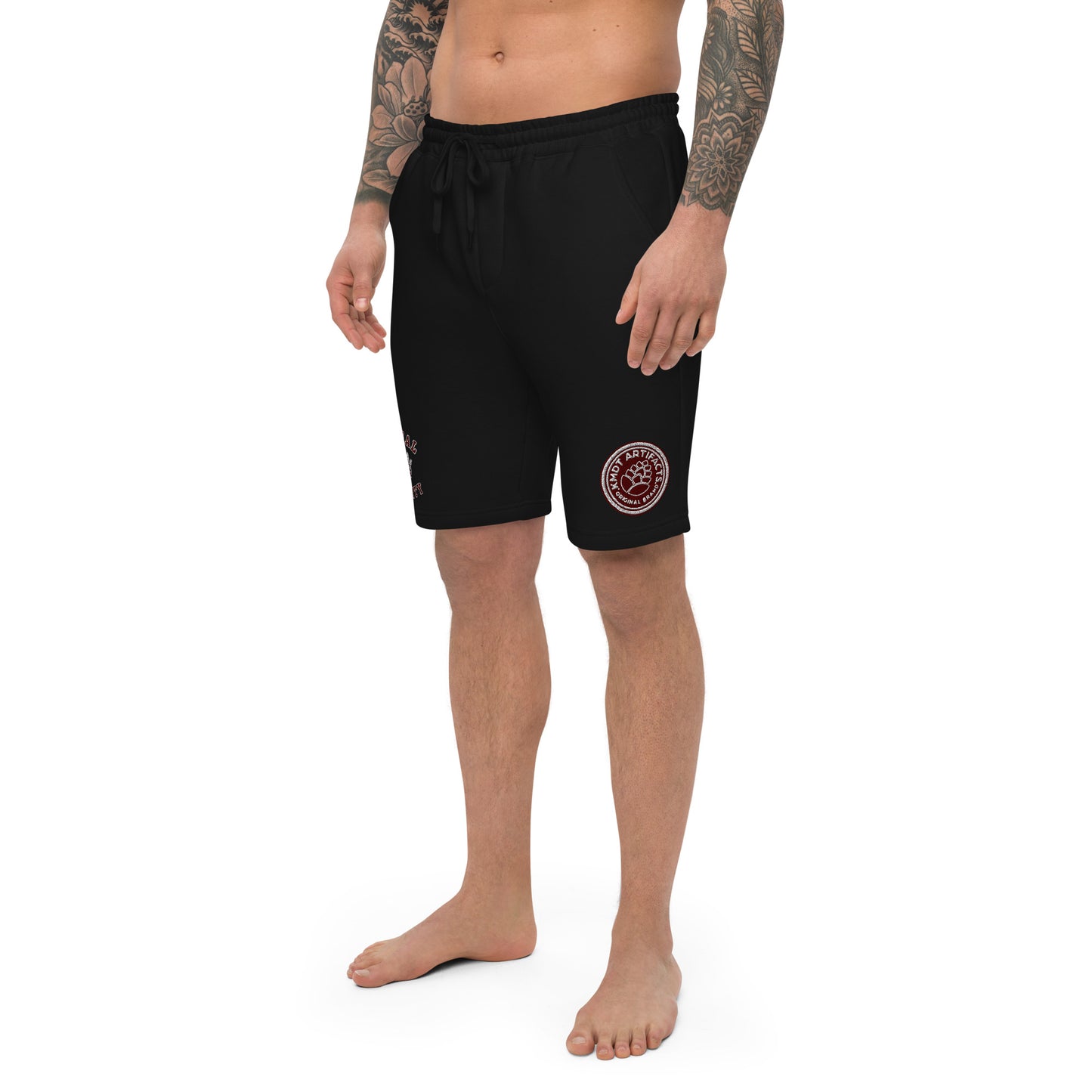 Dodge City maroon Men's fleece shorts