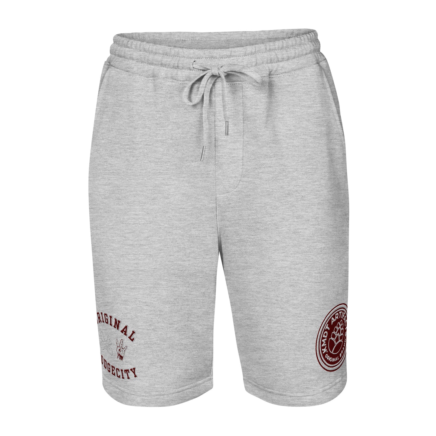 Dodge City maroon Men's fleece shorts