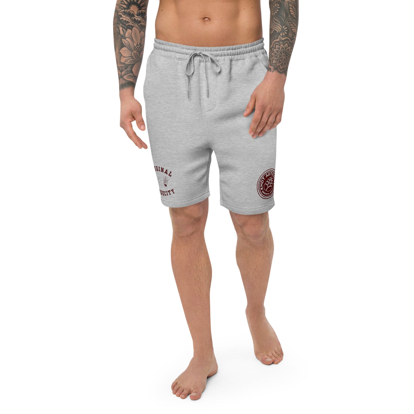 Dodge City maroon Men's fleece shorts