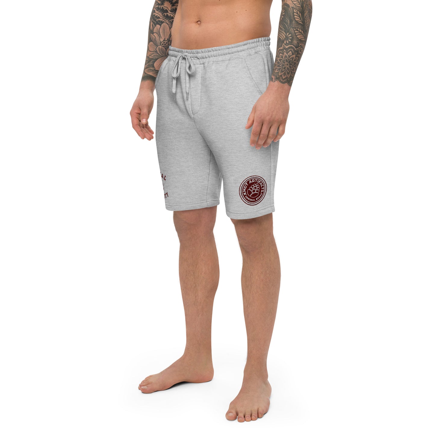 Dodge City maroon Men's fleece shorts