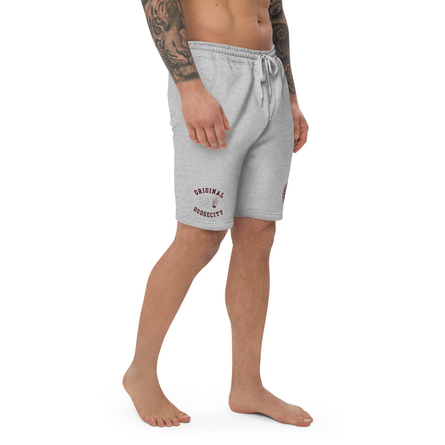 Dodge City maroon Men's fleece shorts