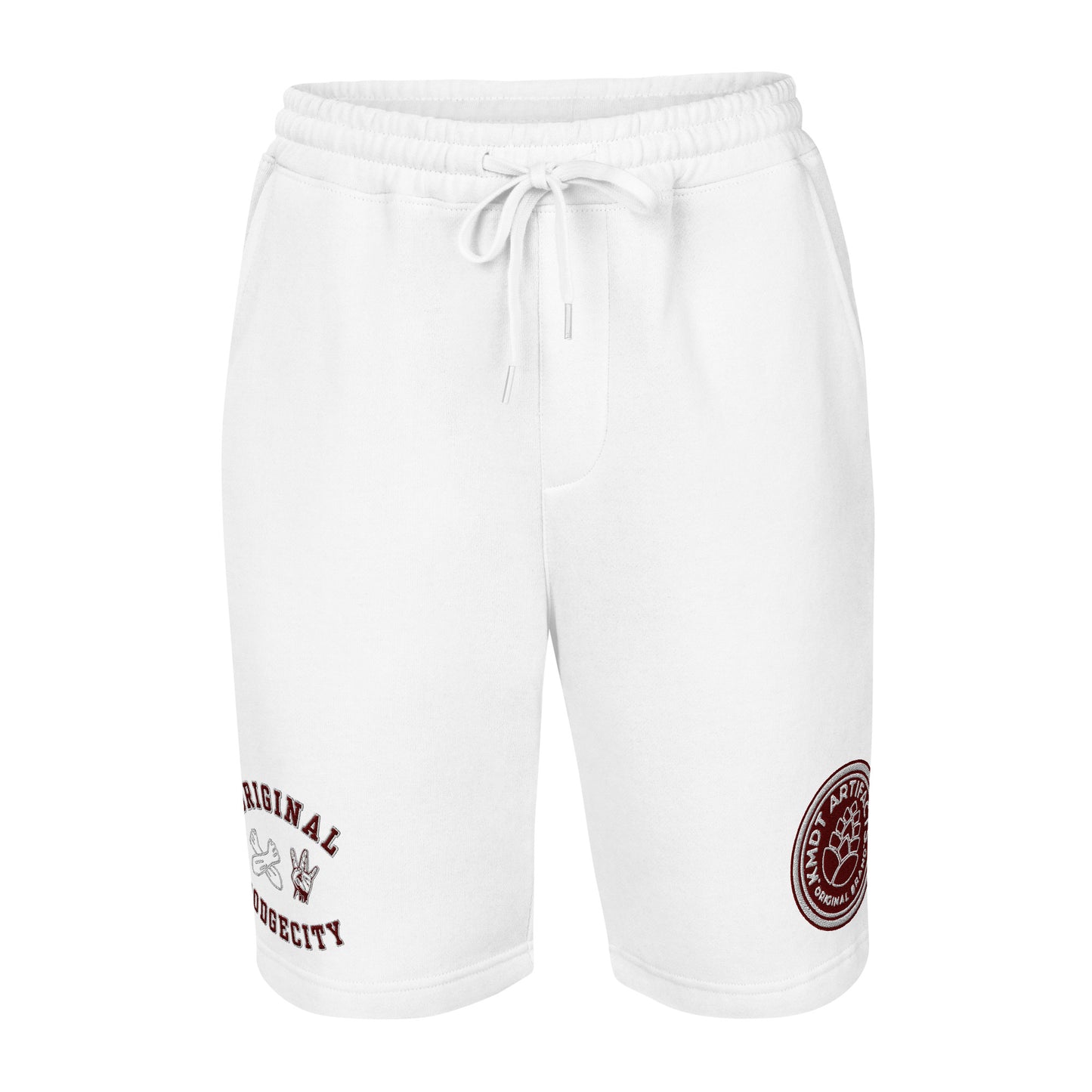 Dodge City maroon Men's fleece shorts