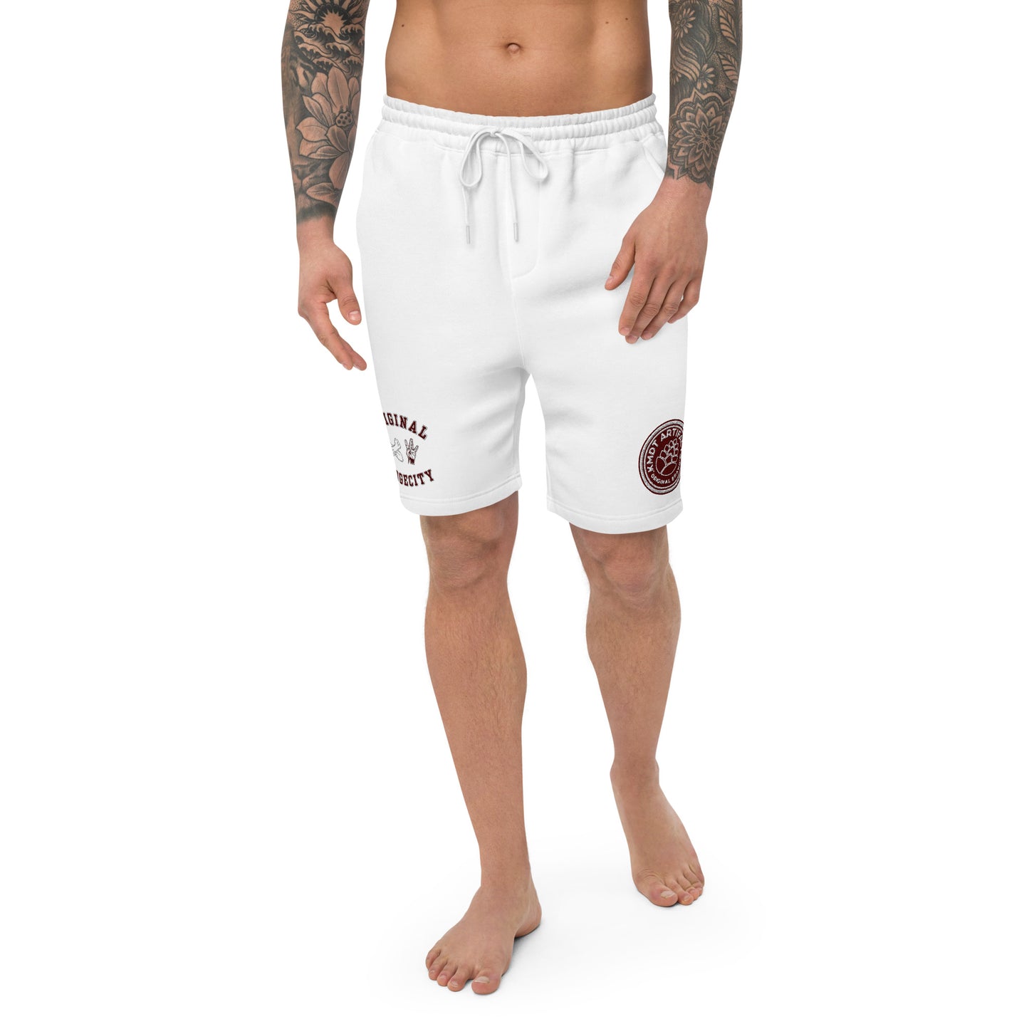 Dodge City maroon Men's fleece shorts