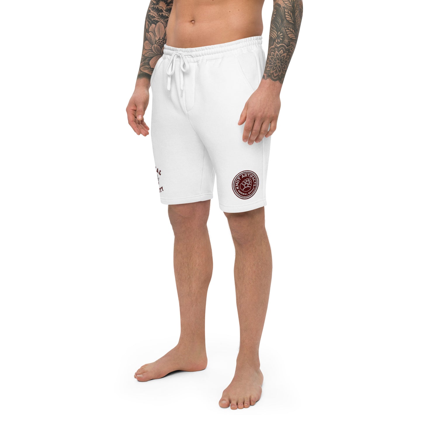 Dodge City maroon Men's fleece shorts