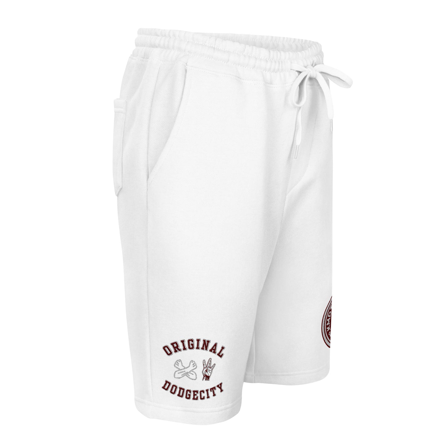 Dodge City maroon Men's fleece shorts